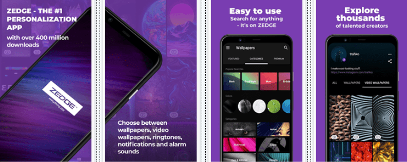 Скриншот приложения ZEDGE